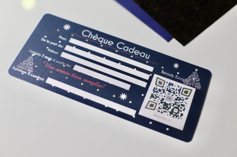Cheque cadeau soins de beautés